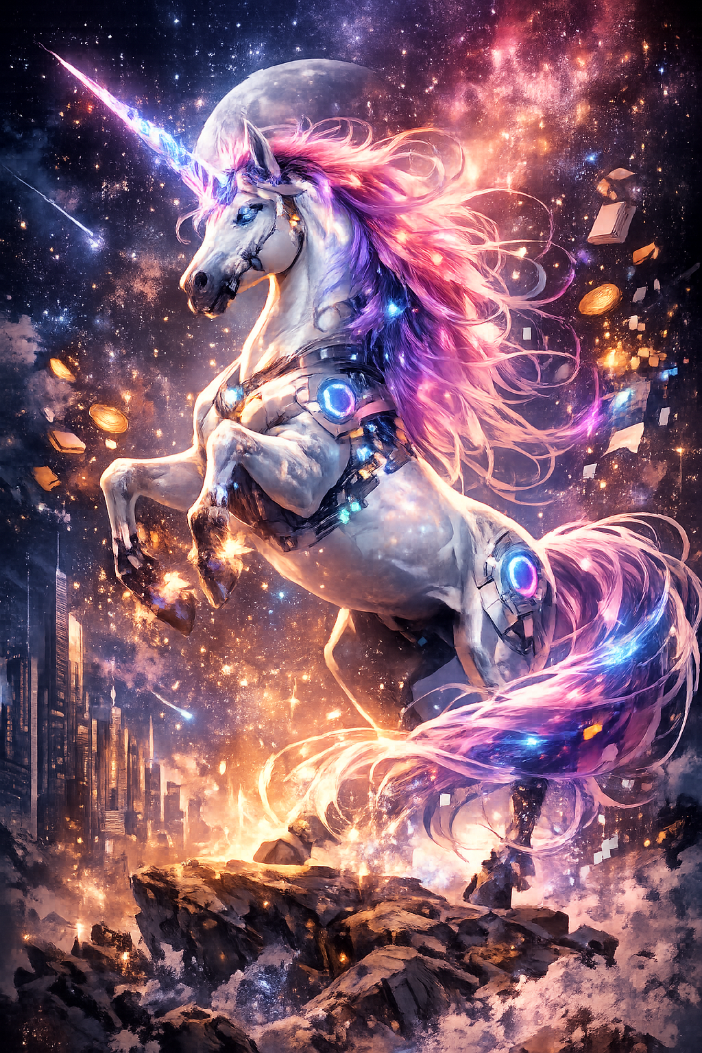 A whimsical illustration of a unicorn — the studio mascot.